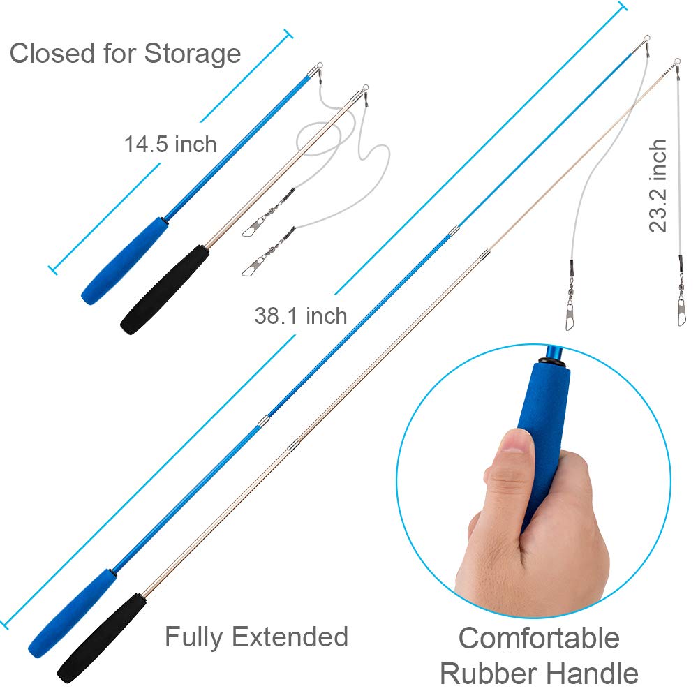 Jiaron Cat Toys Feather Toy, 2Pcs Retractable Wand And 10Pcs Replacement Teaser With Bell Refills, Interactive Catcher And Funny